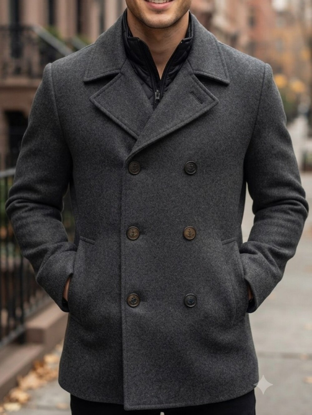 Calvin Klein Jeans Men's Wool Blend Peacoat